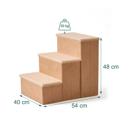 Faltbare Hundetreppe mit Stauraum, Beige, Medium
