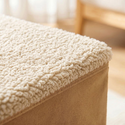 Foldable Dog Steps with Storage, Large, Beige
