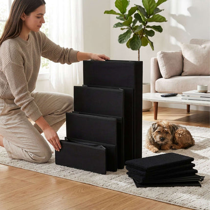 Foldable Dog Steps with Storage, Large, Black