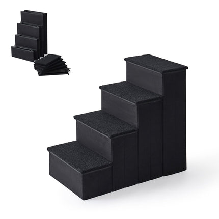 Foldable Dog Steps with Storage, Large, Black