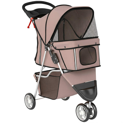 Zusammenklappbarer Hunde-Buggy bis 10 kg, Korb, Becherhalter