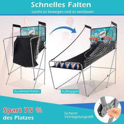 Faltbares elektronisches Basketball-Arcade-Spiel mit 8 Modi