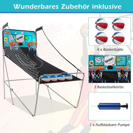 Faltbares elektronisches Basketball-Arcade-Spiel mit 8 Modi