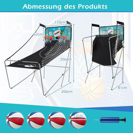 Faltbares elektronisches Basketball-Arcade-Spiel mit 8 Modi