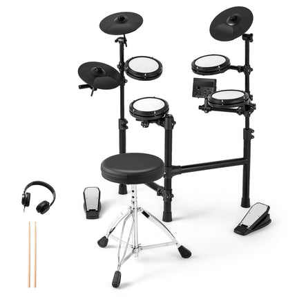 Foldable Electronic Drum Set with Mesh Pads, 150 Sounds
