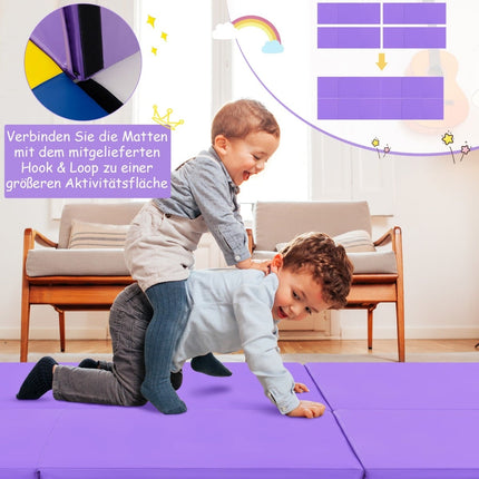 Foldable Exercise Mat, Portable with Handles, 180x60 cm