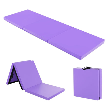 Foldable Exercise Mat, Portable with Handles, 180x60 cm