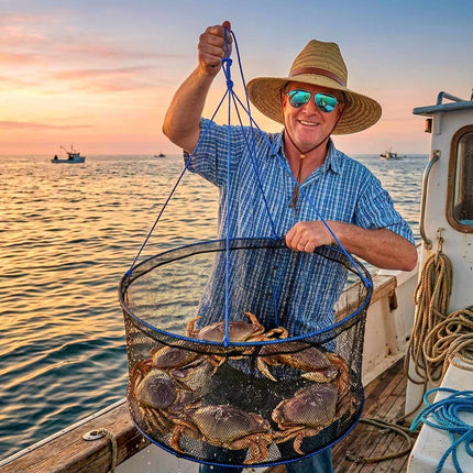 Foldable Fishing Drop Net 2-Pack, 31.5 in, Rope and Storage Bag