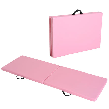 Faltbare Fitnessmatte mit Griffen, 180x60x5 cm, Pink