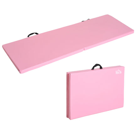 Faltbare Fitnessmatte mit Griffen, 180x60x5 cm, Pink
