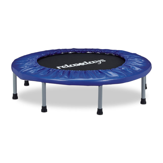 Klappbares Fitness-Trampolin, Blau-Schwarz, Indoor-Trainings-Trampolin Rebounder