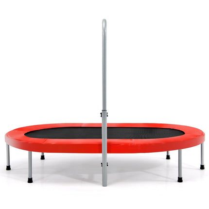 Skládací fitness trampolína s nastavitelným madlem, červená, nosnost 150kg
