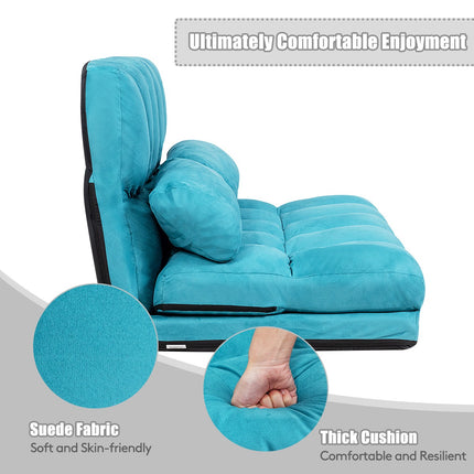 Foldable Floor Sofa Bed, 6-Position Adjustable, Blue