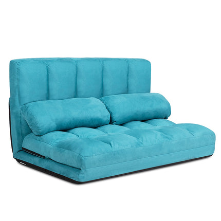 Foldable Floor Sofa Bed, 6-Position Adjustable, Blue
