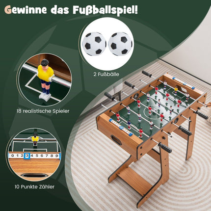 Klappbarer Tischkicker mit ergonomischem Griff, 33x36x109 cm