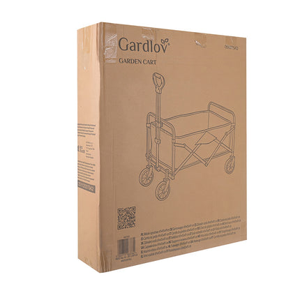 Skládací zahradní vozík, objem 90L, nosnost 100kg, 4 kolečka