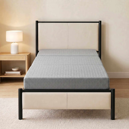 Foldable Gel Foam Mattress 90x200 cm with Washable Cover