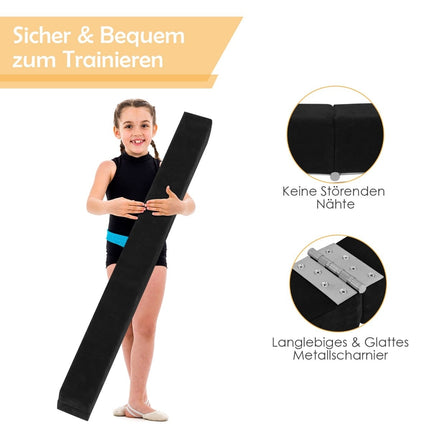 Skládací gymnastická kladina, 210cm, protiskluzová, černá