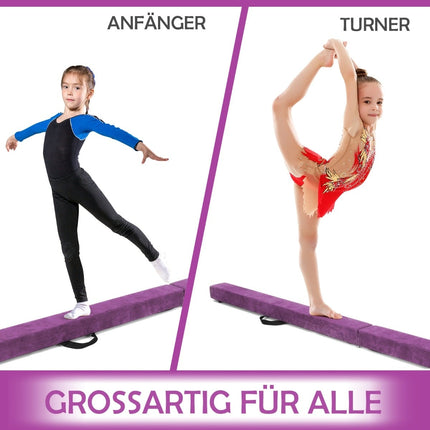 Foldable Gymnastics Balance Beam, 210cm, Non-Slip, Purple