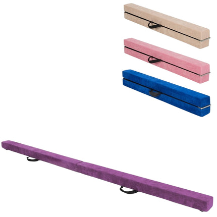 Foldable Gymnastics Balance Beam, 210cm, Non-Slip, Purple