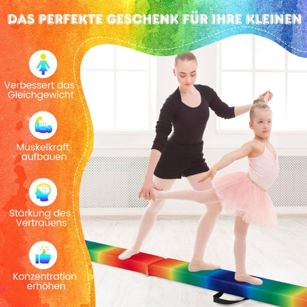 Klappbarer Turn-Schwebebalken, 210cm, Wildleder-Optik