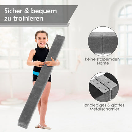 Faltbarer Gymnastik-Schwebebalken, 210cm, Wildlederähnliche Oberfläche