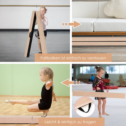 Skládací gymnastická kladina, 210cm, povrch imitace semiše