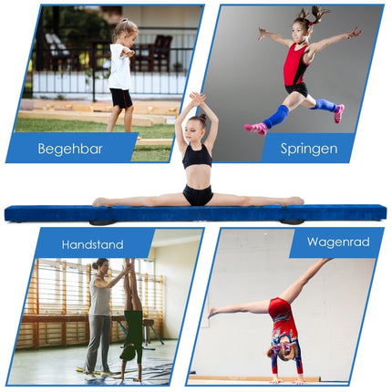 Foldable Gymnastics Balance Beam, 210cm, Suede-Like Surface