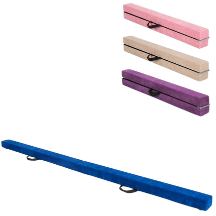 Foldable Gymnastics Balance Beam, 210cm, Suede-Like Surface