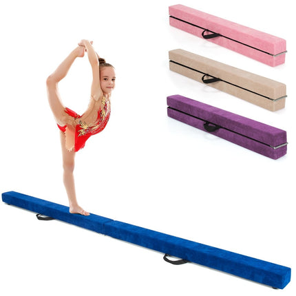 Foldable Gymnastics Balance Beam, 210cm, Suede-Like Surface