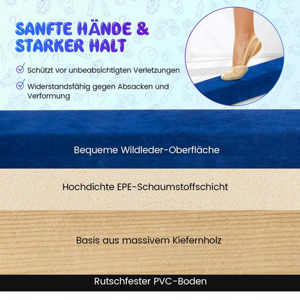 Klappbarer Gymnastik-Schwebebalken für Kinder, 270 cm, Blau