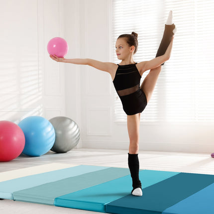 Foldable Gymnastics Mat 180x120 cm, Blue, PU Foam
