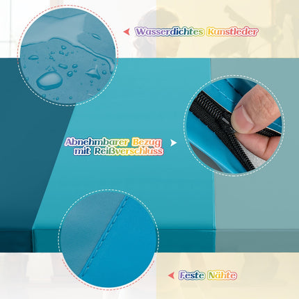 Foldable Gymnastics Mat 180x120 cm, Blue, PU Foam