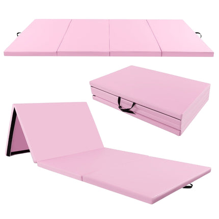 Faltbare Gymnastikmatte, 300x117x5 cm, Pink, PU-Bezug