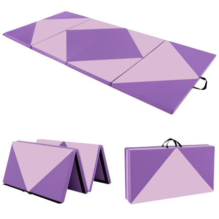 Foldable Gymnastics Mat, Portable, 240x117x5 cm, Purple