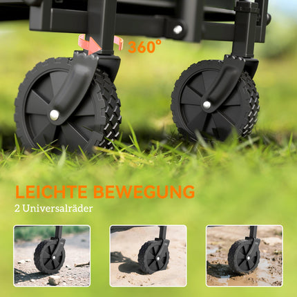 Foldable Handcart with Adjustable Handle, 60kg Capacity