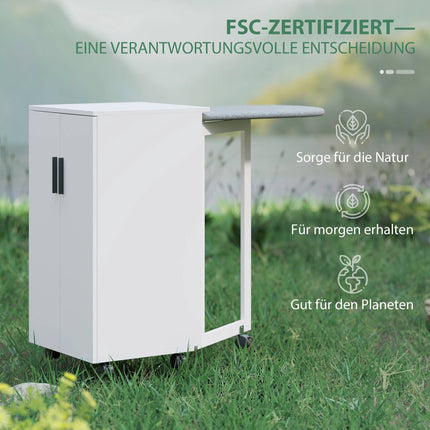 Klappbarer Bügelbrettschrank mit hitzebeständiger Oberfläche