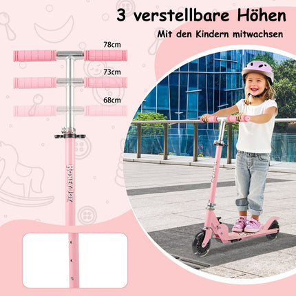 Zusammenklappbarer Kinderroller mit LED-Rädern, verstellbarer Lenker