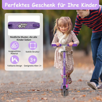 Skládací dětská koloběžka s LED kolečky, nastavitelná řídítka