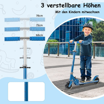 Foldable Kids Scooter with LED Wheels and Adjustable Handlebar