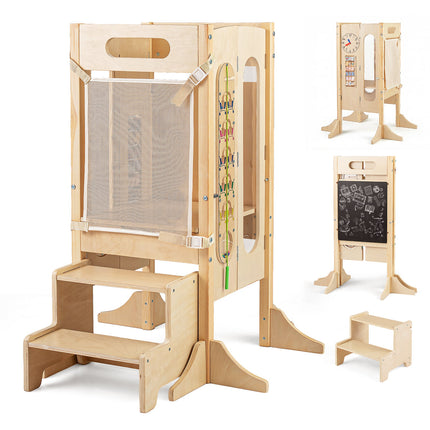 Foldable Learning Tower with Blackboard & Safety Net