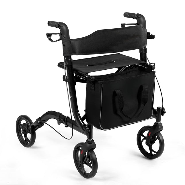 Faltbarer Rollator aus leichtem Aluminium, höhenverstellbar