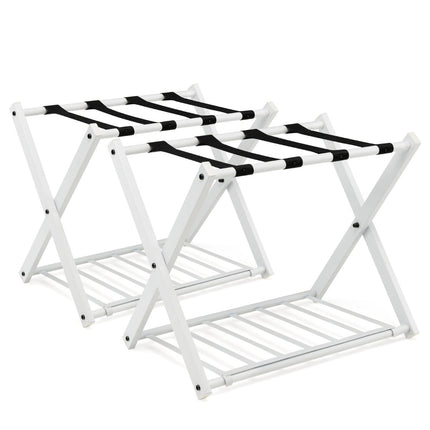 Foldable Luggage Rack Set, 2-Tier, Iron, 60kg Capacity