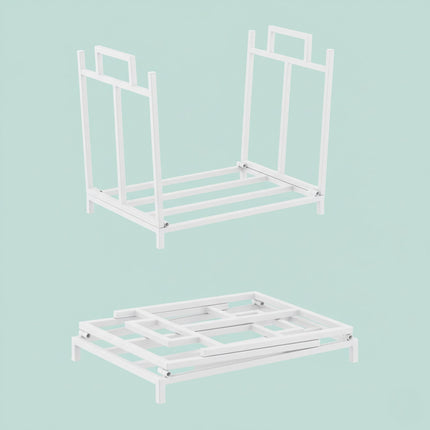 Foldable Metal Log Rack – Space-Saving Firewood Storage