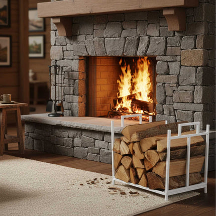 Foldable Metal Log Rack – Space-Saving Firewood Storage