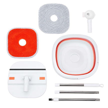 Foldable Mop Set with Microfibre Pads and Wringing System