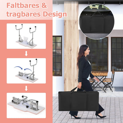 Foldable Nail Table with Electric Dust Collector, Pink
