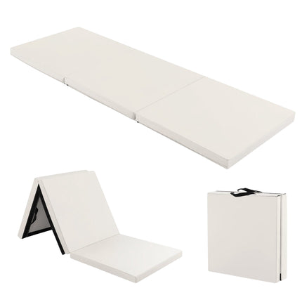 Foldable Non-Slip Gymnastics Mat, 180x60x5 cm, Gray-Beige