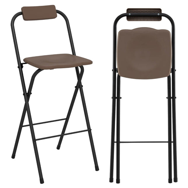 Klappbare Outdoor-Barhocker mit Rückenlehne und Fußstütze, 2er-Set