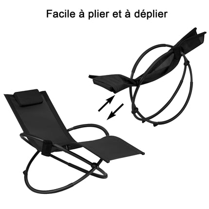 Faltbarer Outdoor-Schaukelstuhl, Becherhalter, 180 kg